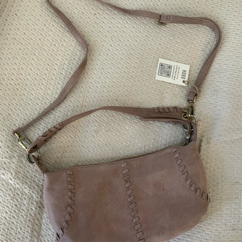 NWT Free People X HOBO Opal Mini Shoulder Bag Hazel Leather Crossbody Purse - Picture 3 of 10